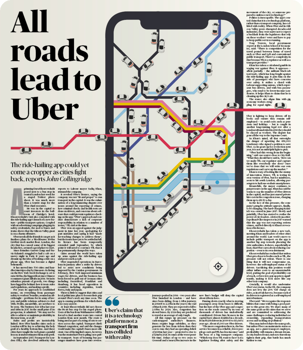 Uber Illustration for The Sunday Times