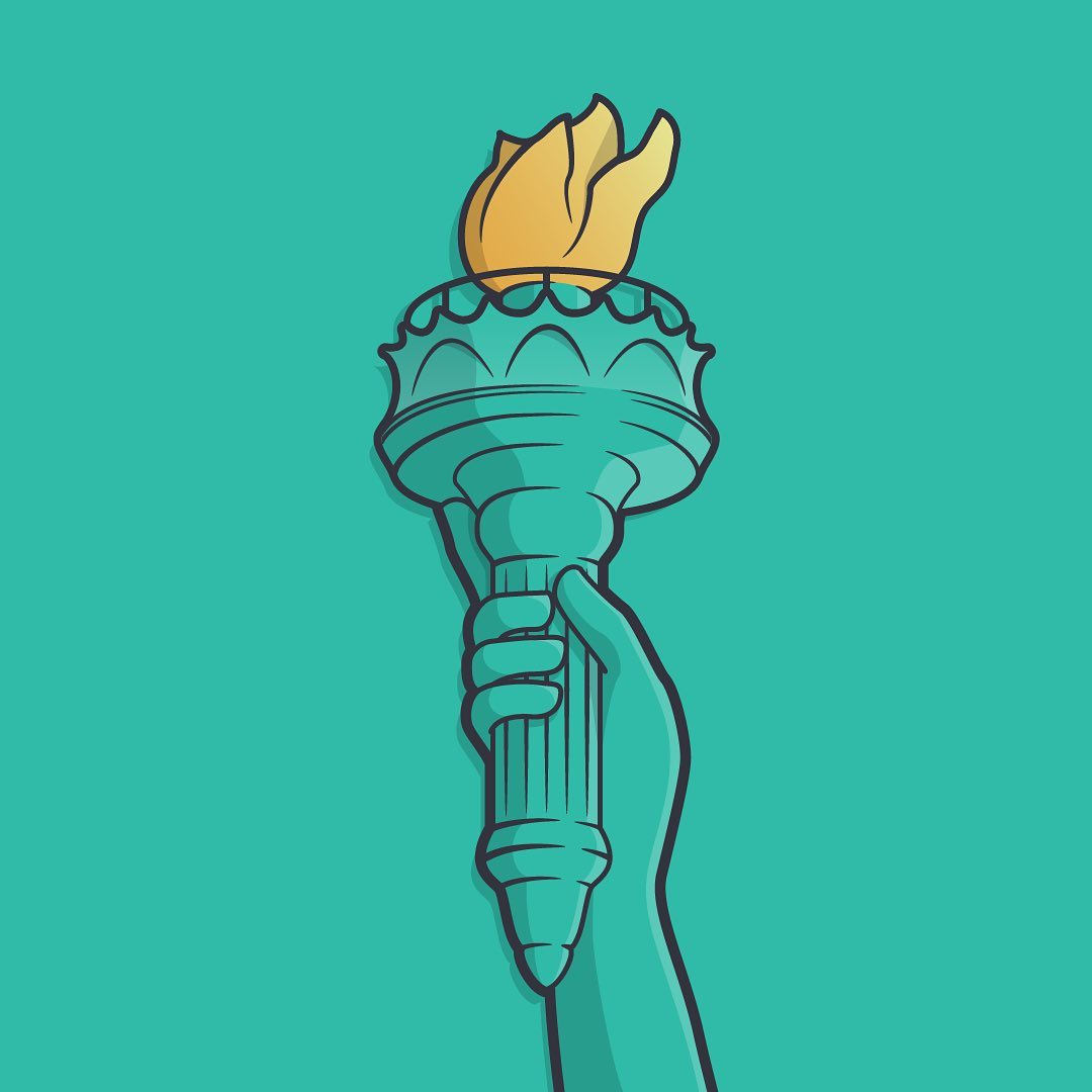 Illustration of part of the Statue of Liberty